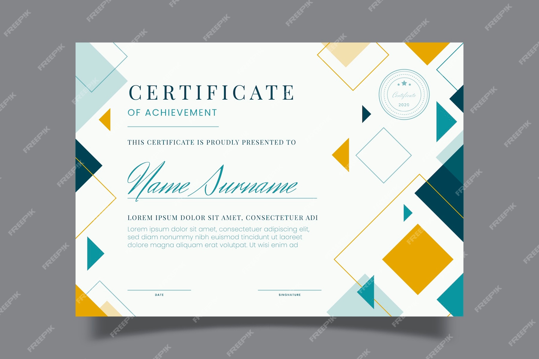 Premium Vector Abstract Geometric Certificate Template