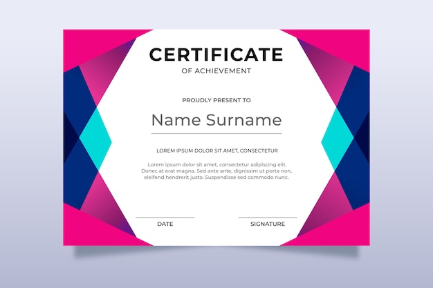 Abstract geometric certificate template | Free Vector