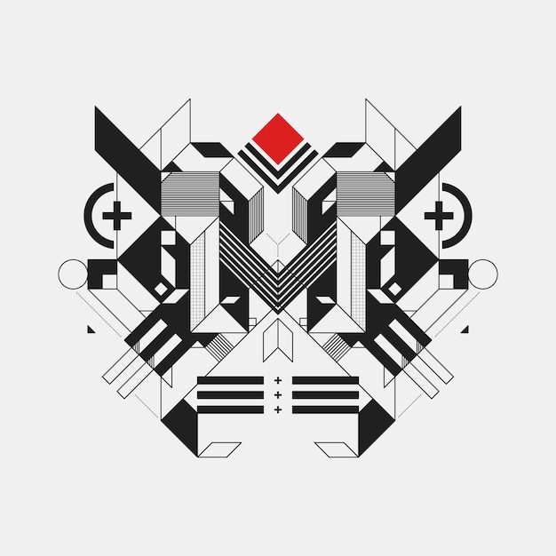 Premium Vector | Abstract geometric design element on white background ...