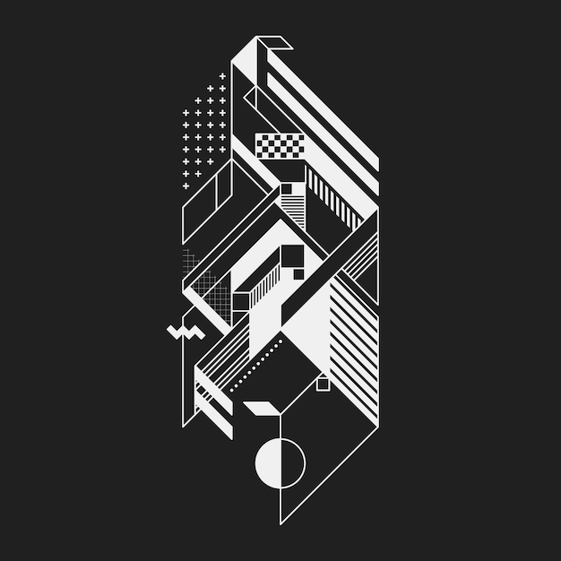 Premium Vector | Abstract geometric element on black background. useful ...