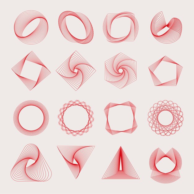 Abstract geometric elements set vector Free Vector
