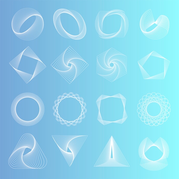 Abstract geometric elements set vector Free Vector