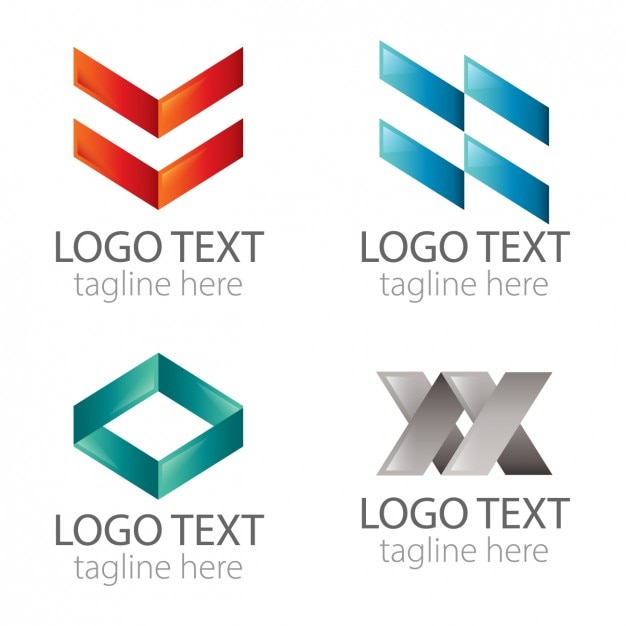 Free Vector | Abstract geometric logos pack