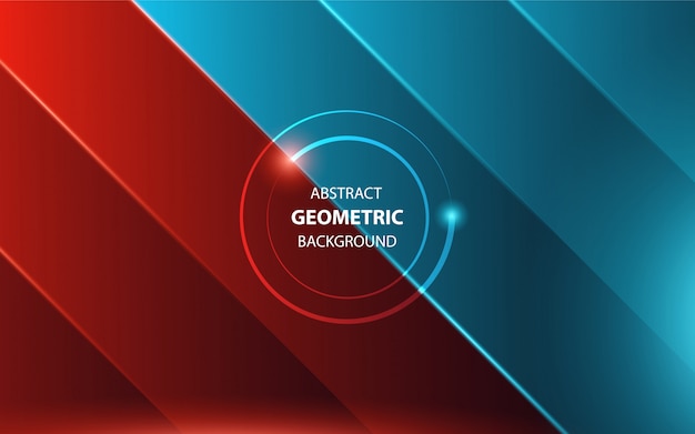 Premium Vector | Abstract geometric red and blue light background