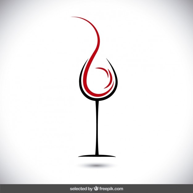 Abstract glass of wine logo