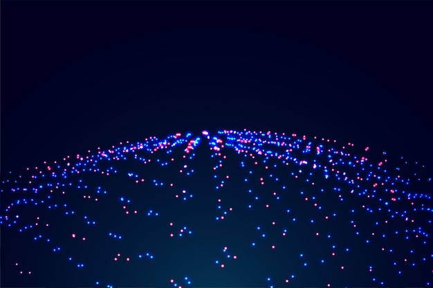 Abstract glowing particles background in blue and red color Free Vector