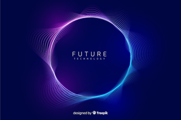 Abstract glowing particles shapes background Free Vector