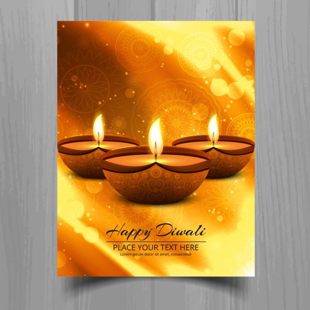 Free Vector | Abstract golden diwali greeting card