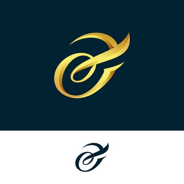 Free Vector | Abstract golden logo in two versions