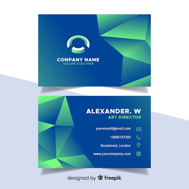 Abstract gradient business card template Free Vector