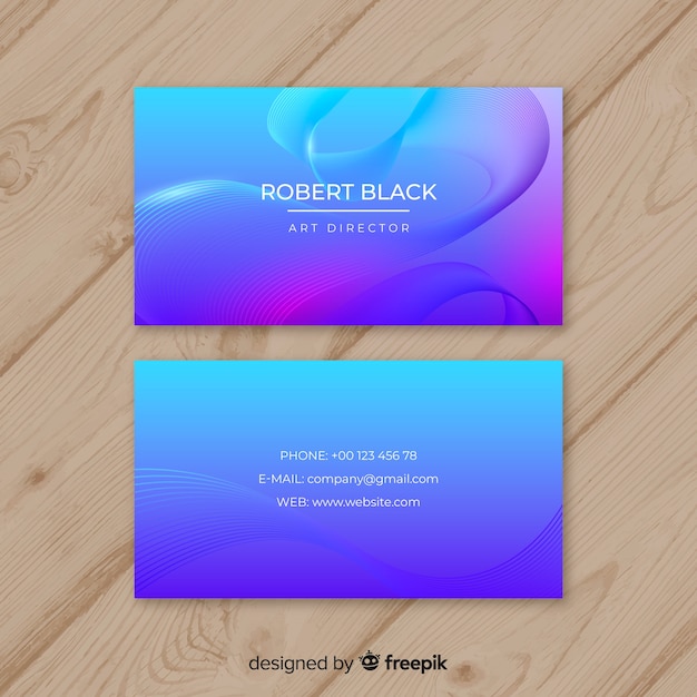 Download Abstract gradient business card template Vector | Free ...