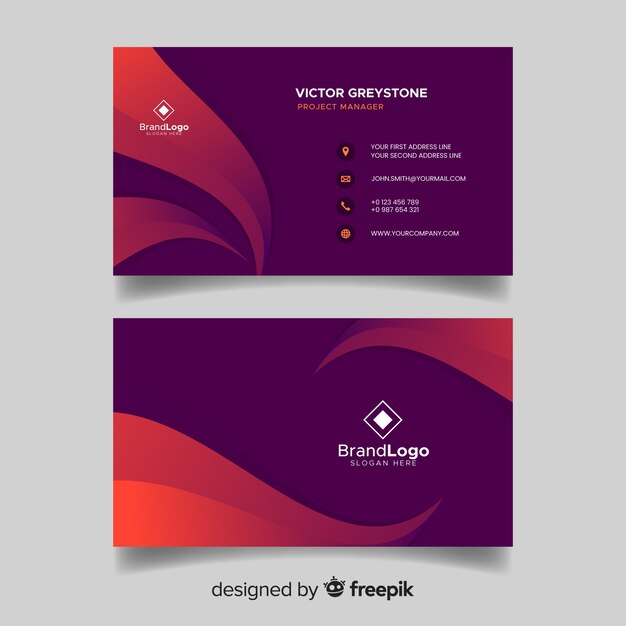 Abstract gradient business card template Vector | Free Download