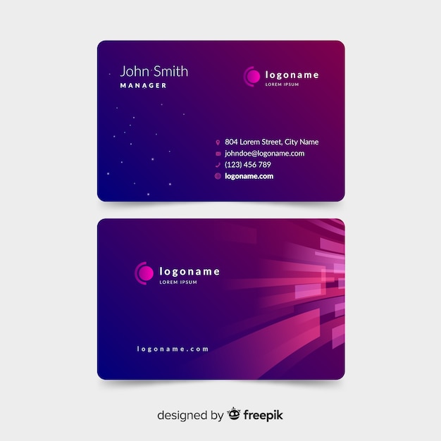 Download Abstract gradient business card template Vector | Free ...