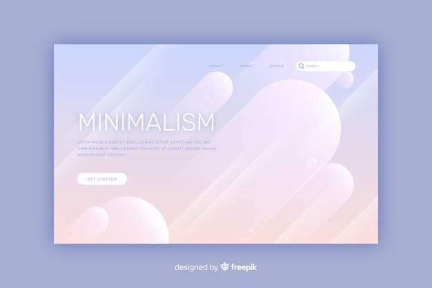 Abstract gradient landing page template Free Vector
