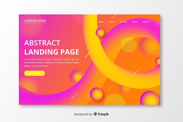 Abstract gradient landing page template Free Vector