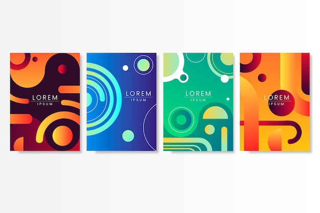 Abstract gradient shapes cover collection design Free Vector
