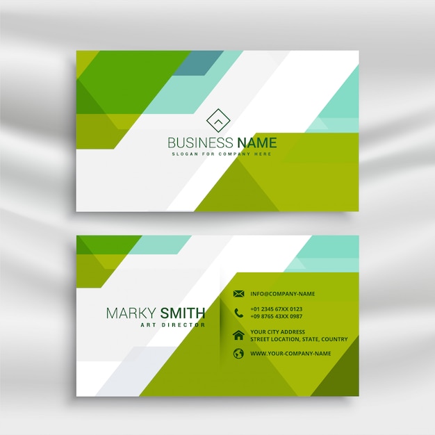 Abstract green and white business card