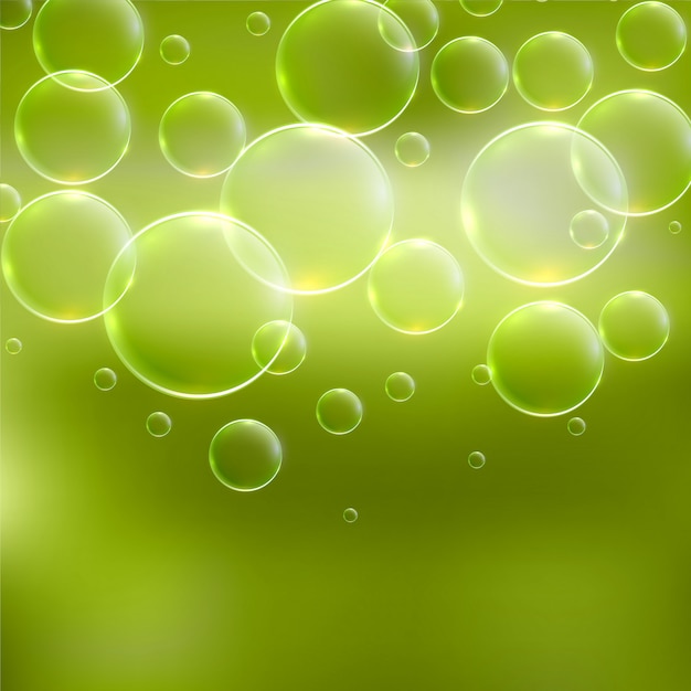 Abstract green background with bubbles Free Vector