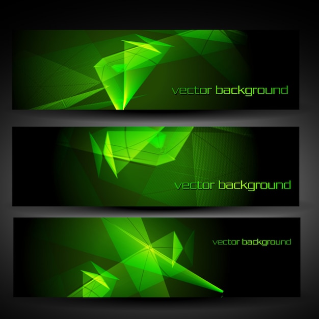 Abstract green banners | Free Vector