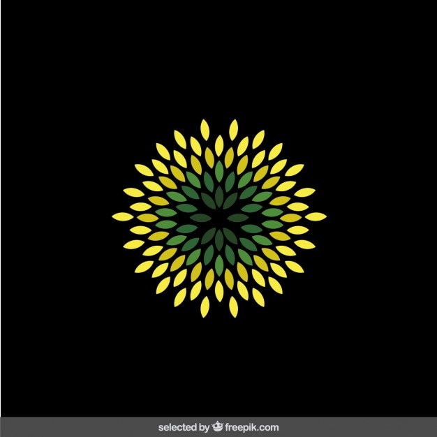 Abstract green flower logo