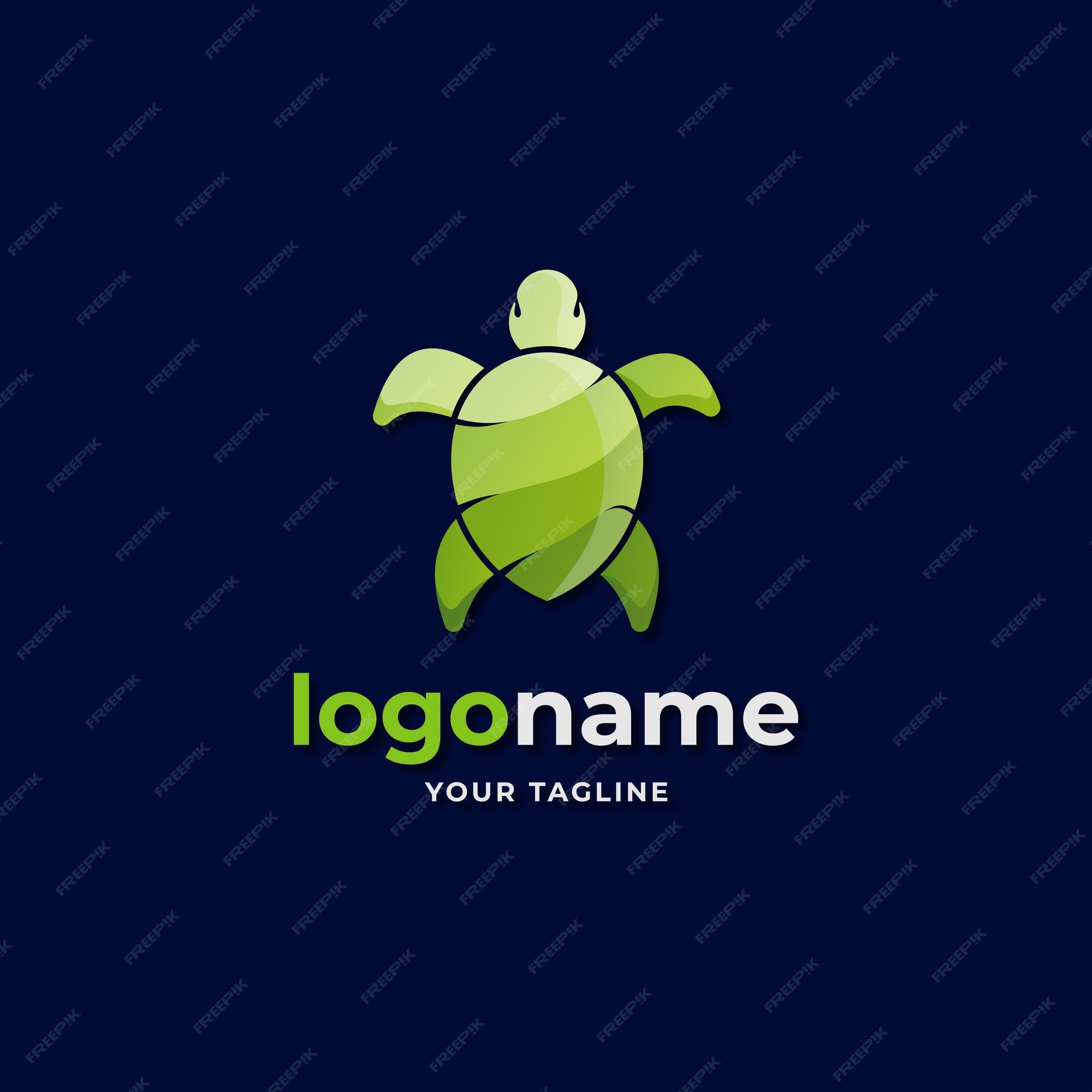 Premium Vector | Abstract green sea turtle logo gradient for wild life ...