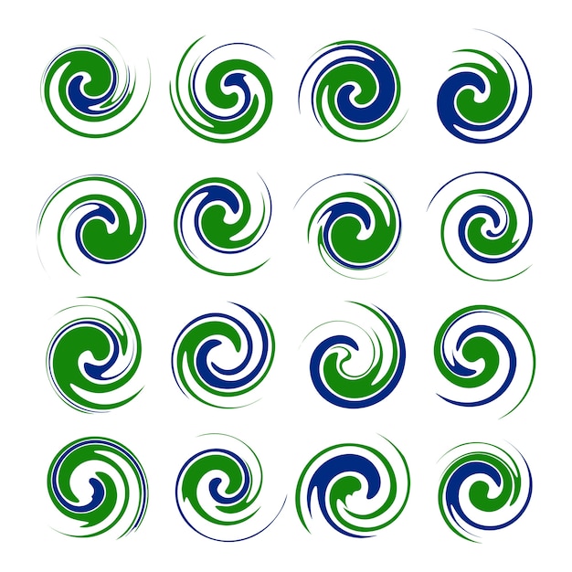Abstract green twister shape design element Premium Vector