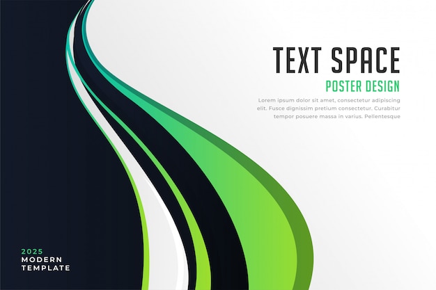 Abstract green wave background presentation Free Vector