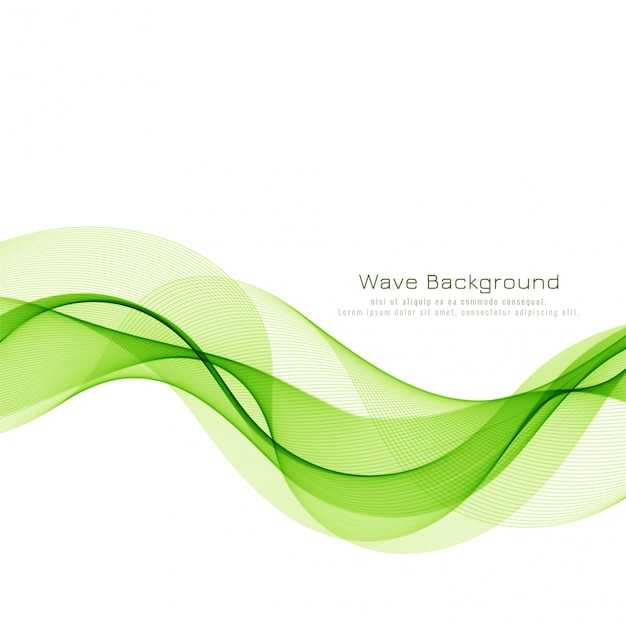 抽象的な緑の波のビジネスの背景 無料のベクター