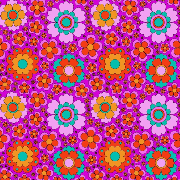 Premium Vector | Abstract groovy floral pattern background. vector ...