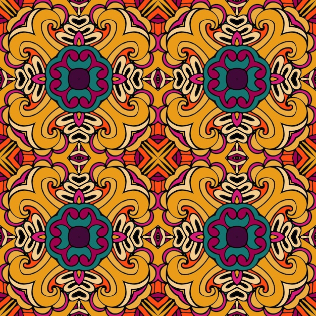 Premium Vector | Abstract gypsy vintage ethnic seamless pattern ...