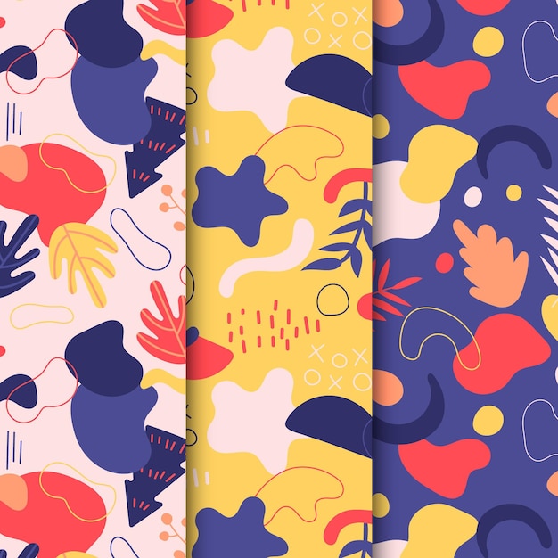 Free Vector | Abstract Hand Drawn Pattern Set