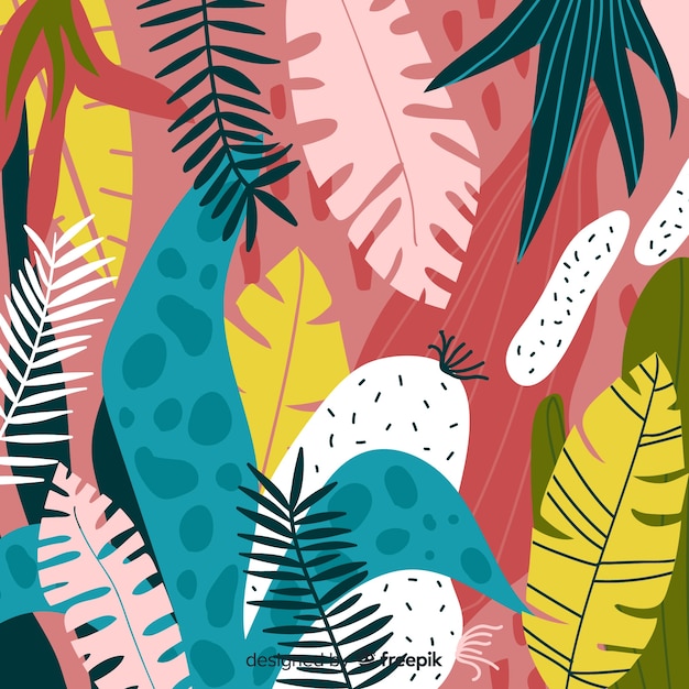 Free Vector | Abstract hand drawn tropical background