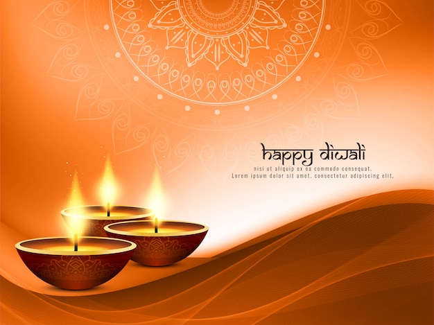 Abstract happy diwali decorative background Free Vector