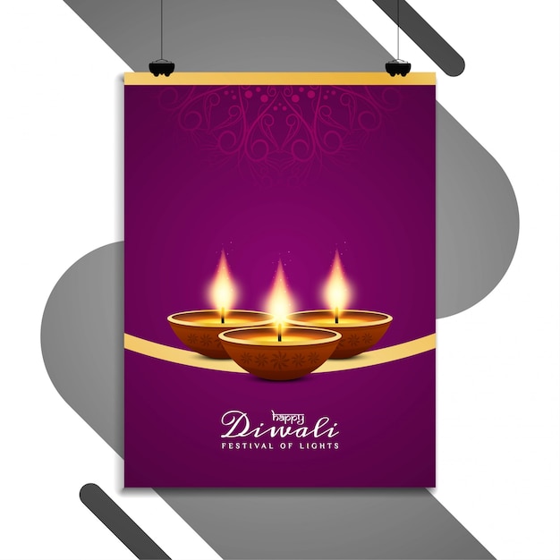 Abstract Happy Diwali religious flyer\
template
