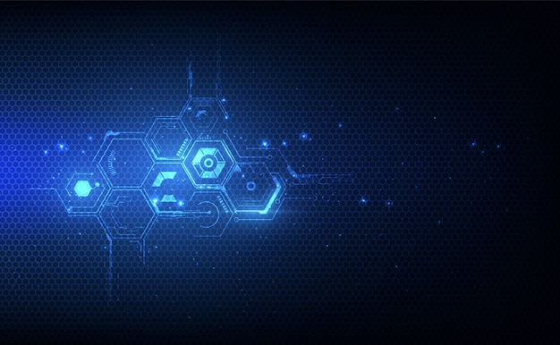 Abstract hexagon pattern tech sci fi innovative background Premium Vector