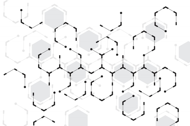 Abstract hexagon with white background Free Vector