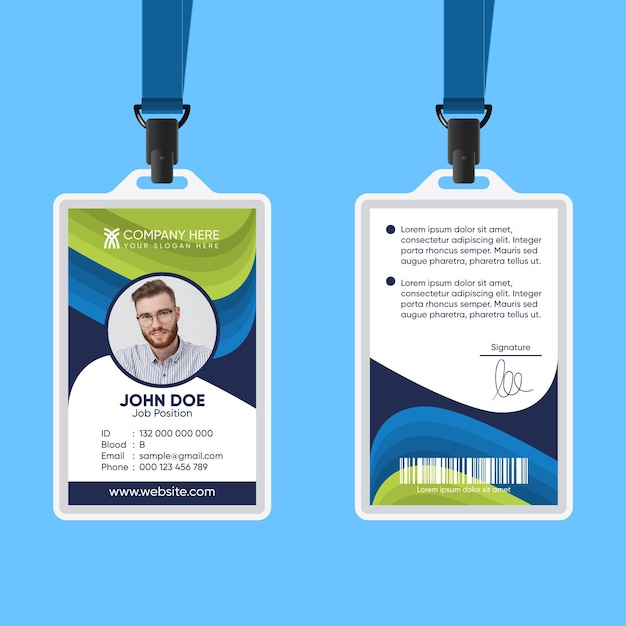 Free Vector | Abstract id card on blue background