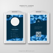 Abstract Id Card Template With Geometric Style Free Vector