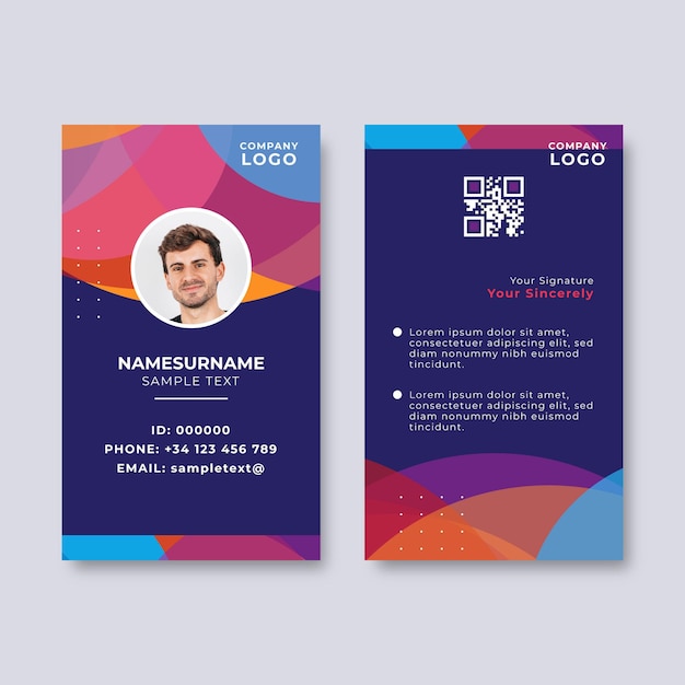 Free Vector | Abstract id card with photo place holder