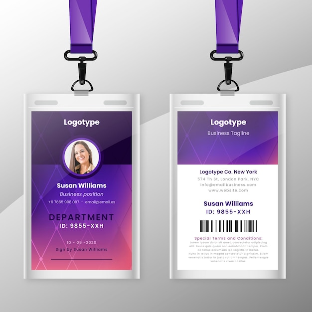 Free Vector Abstract Id Cards Template With Photo