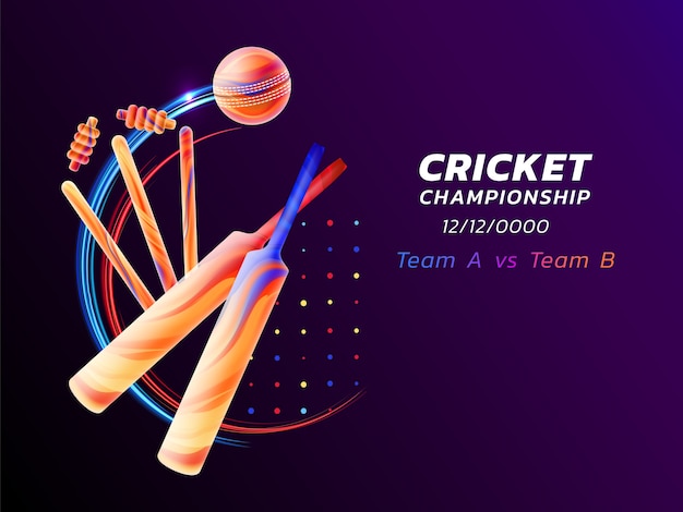 Premium Vector | Abstract illustration of cricket sport from colored ...