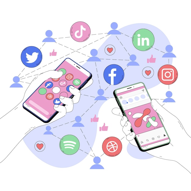 Free Vector | Abstract Illustration Of Social Media Apps