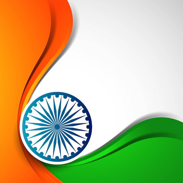 Free Vector Abstract Indian Flag Theme Elegant Wave