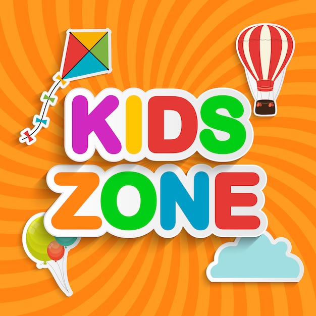 Premium Vector | Abstract kids zone on orange background. illustration