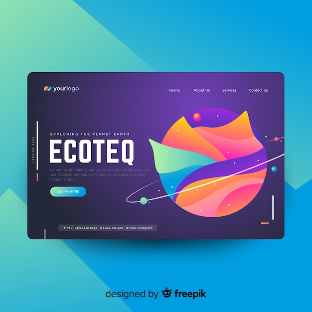 Free Vector Abstract landing page template