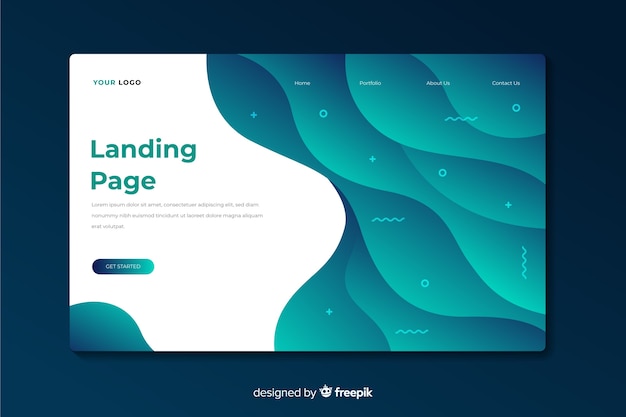 Abstract landing page Free Vector