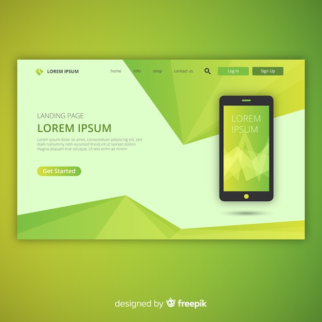 Abstract landing pages with technology devices Free Vector