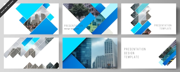 The abstract layout of the presentation slides business templates Premium Vector