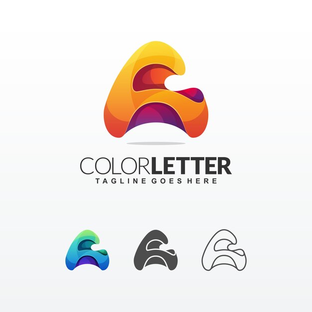 Abstract letter a colorful premium vector template Premium Vector