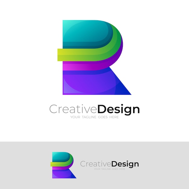 Premium Vector | Abstract Letter R Logo With Modern Design Vector, 3d